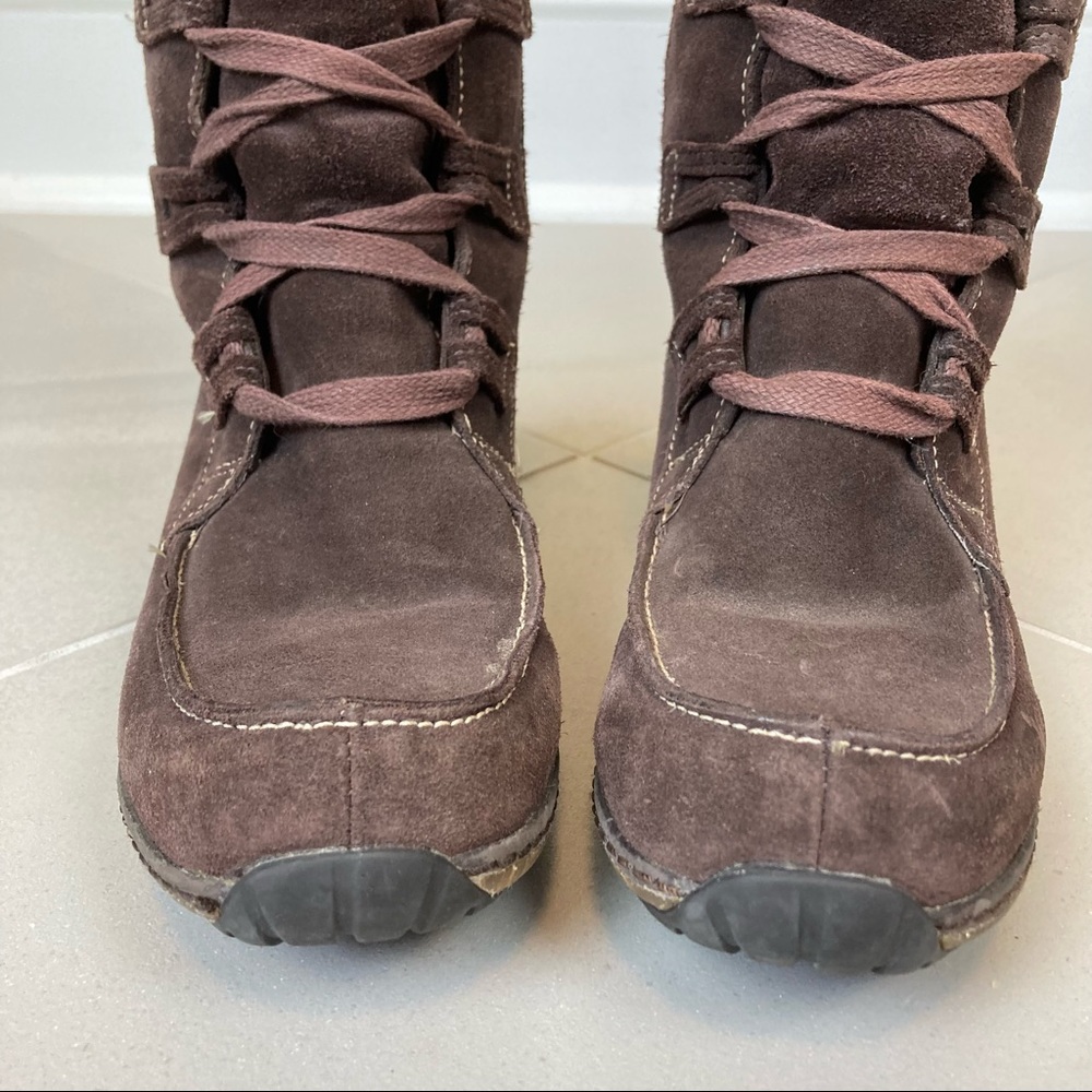 Timberland Women's Dark Brown Suede Lather Sherpa Lined Knee High Boots 6.5 - Picture 2 of 16
